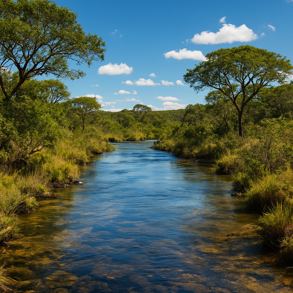 Rio em meio à vegetação nativa do cerrado